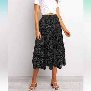 Merokeety midi polka dot skirt